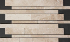 travertine mosaics ivory strip